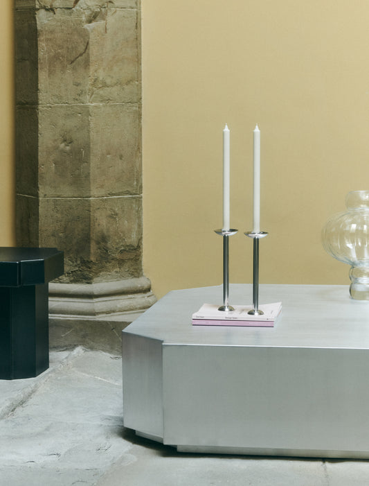 METAL CHAMPAGNE CANDLE HOLDER, TALL
