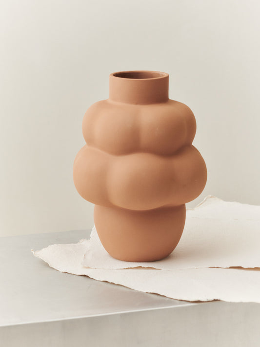BALLOON VASE 04 CERAMIC SANDED OCKER