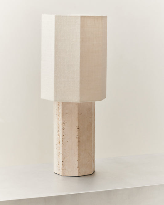 EIGHT OVER EIGHT LAMP TRAVERTINE LARGE