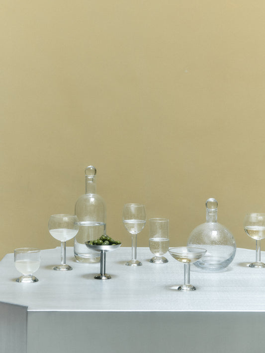BUBBLE GLASS CHAMPAGNE COUPE, PLAIN TOP