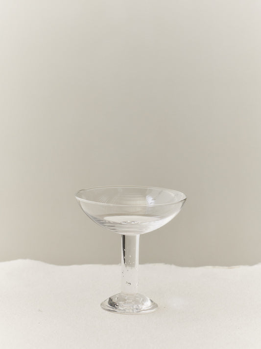 BUBBLE GLASS CHAMPAGNE COUPE, PLAIN TOP