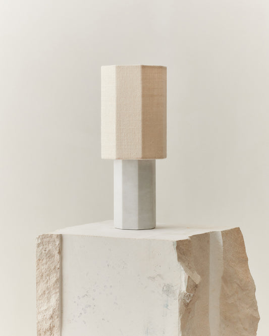 EIGHT OVER EIGHT LAMP WHITE MARBLE SMALL